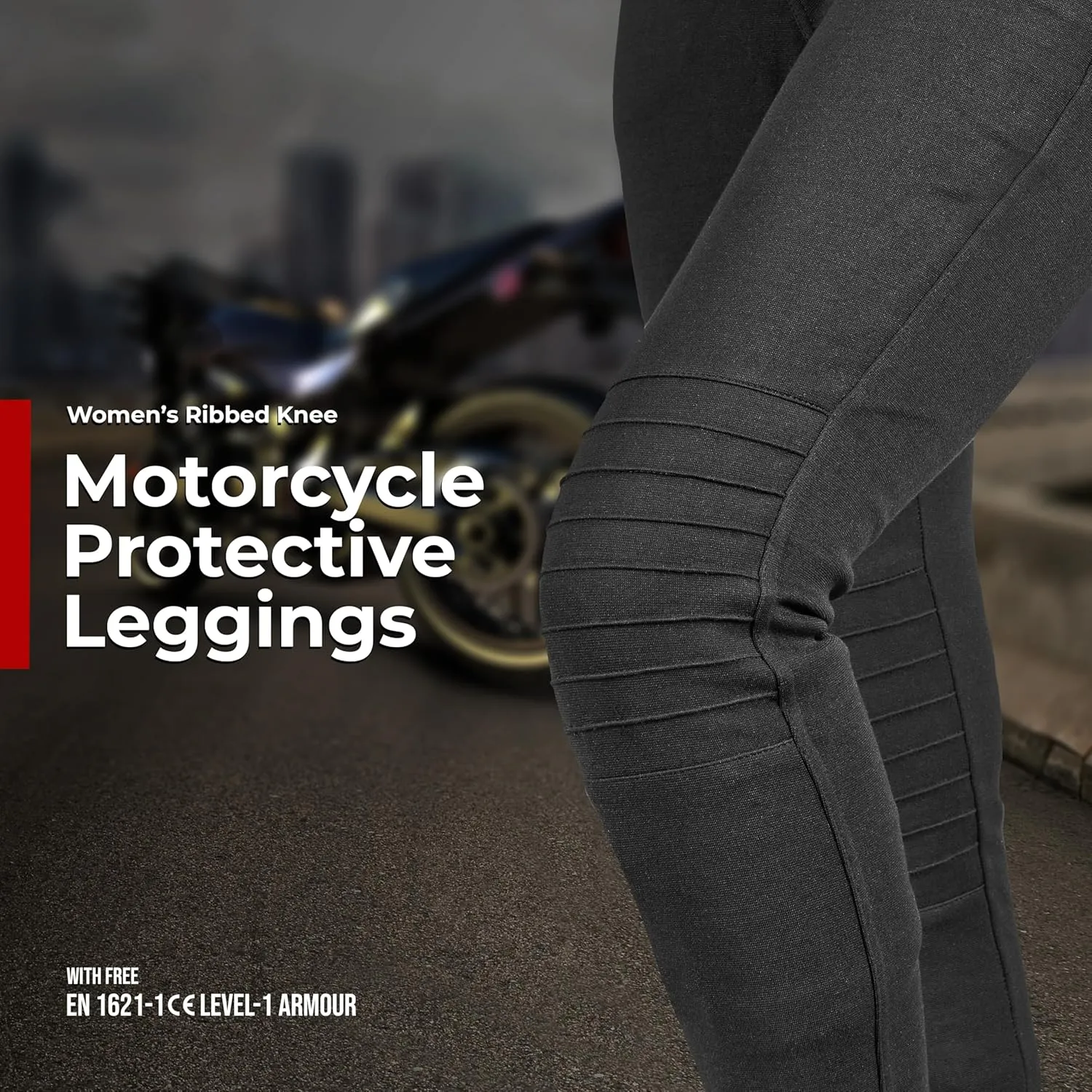 GREAT BIKERS GEAR - Women Motorcycle Leggings Riding Ladies Pants Protective Cargo Motorbike with Free Ce Protectos Armored