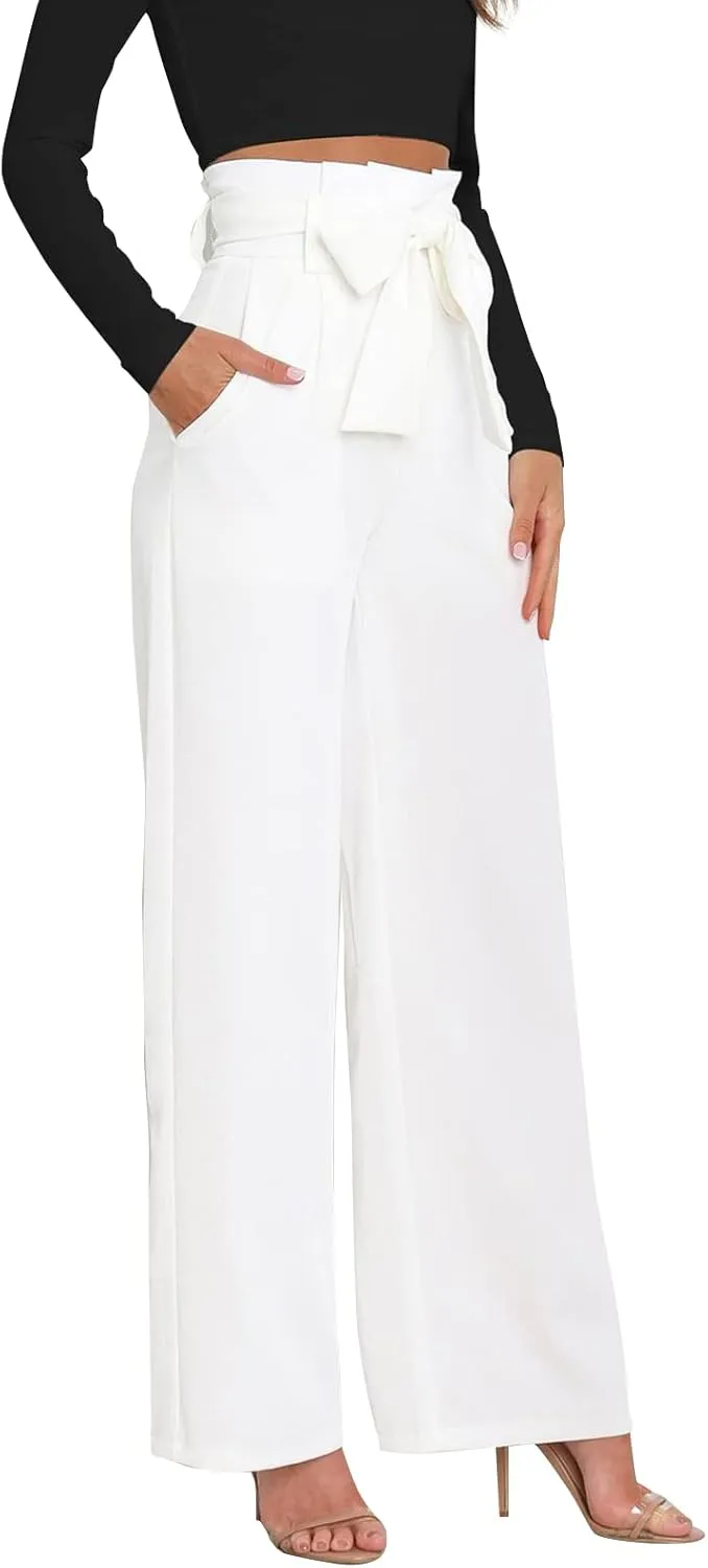 GUOLEZEEV High Waist Wide Leg Pants for Women Business Casual Outfits Dress Pants