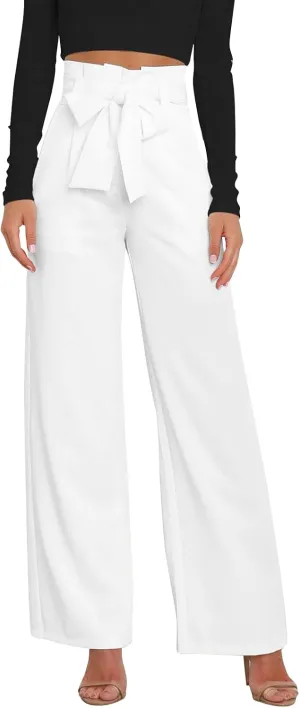 GUOLEZEEV High Waist Wide Leg Pants for Women Business Casual Outfits Dress Pants