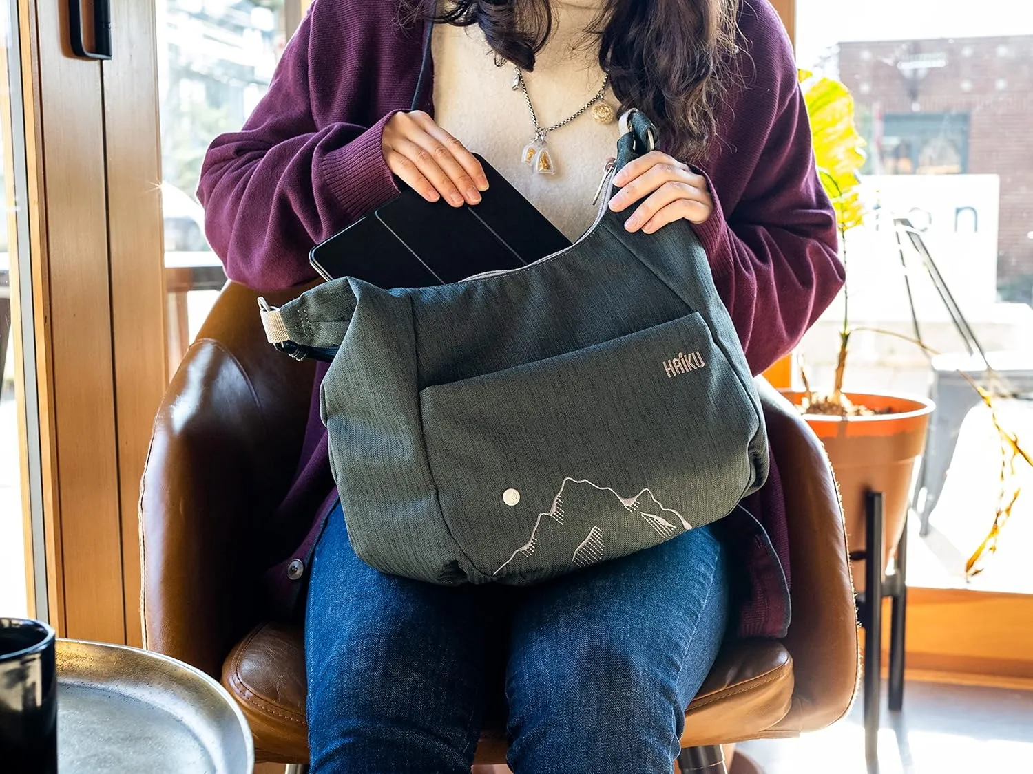 HAIKU Amble Hobo Bag with Removable Shoulder Strap and Adjustable Crossbody Strap