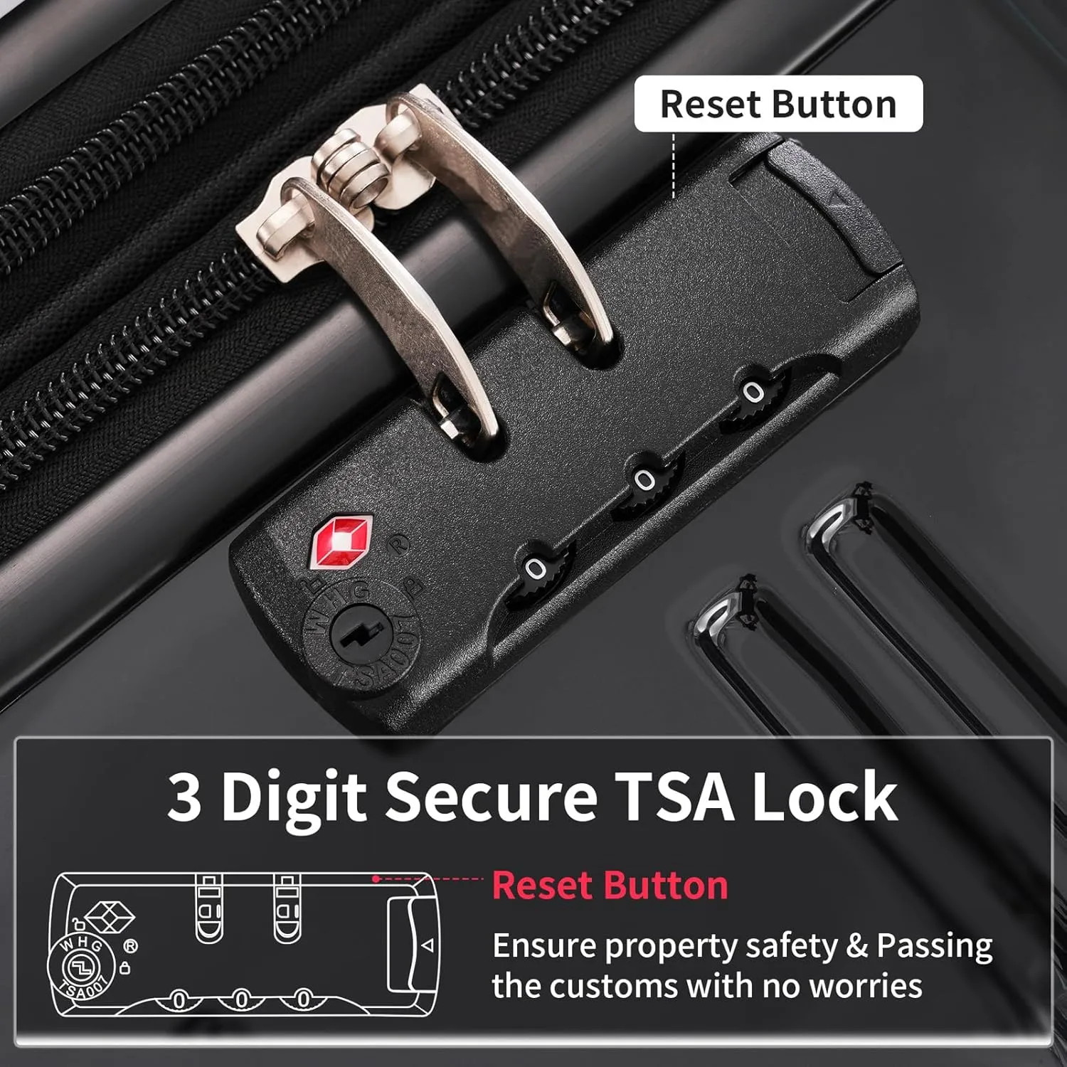 Hard Luggage Sets 3 Piece with Spinner Wheels, Gradient Color Luggage Sets with TSA Lock for Women Girls Teens, Expandable, Lightweight (20/24/28) (Black Multi)