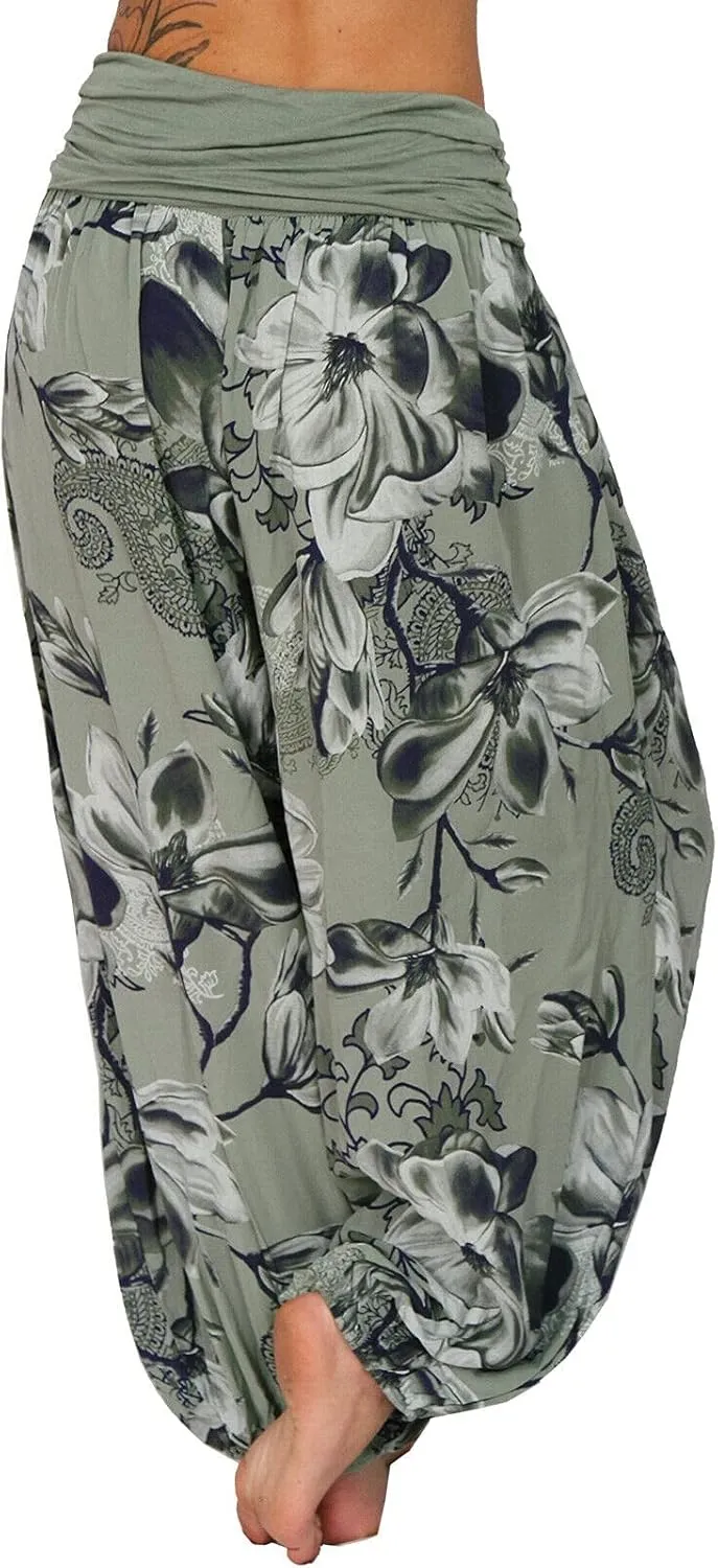 Harem Pants Women Hippie High Waist Boho Petite Length Pants 2024 Plus Size Causal Yoga Flowy Lounge Pajama Joggers