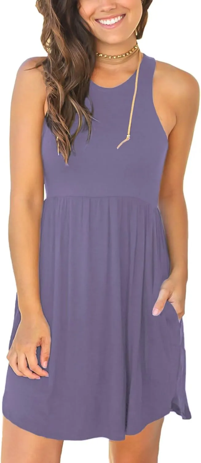 HiMONE Vacation Dresses for Women 2025 Summer Dress Women's Casual Sundresses Casual Beach Petite Sun Dress XS-2XL
