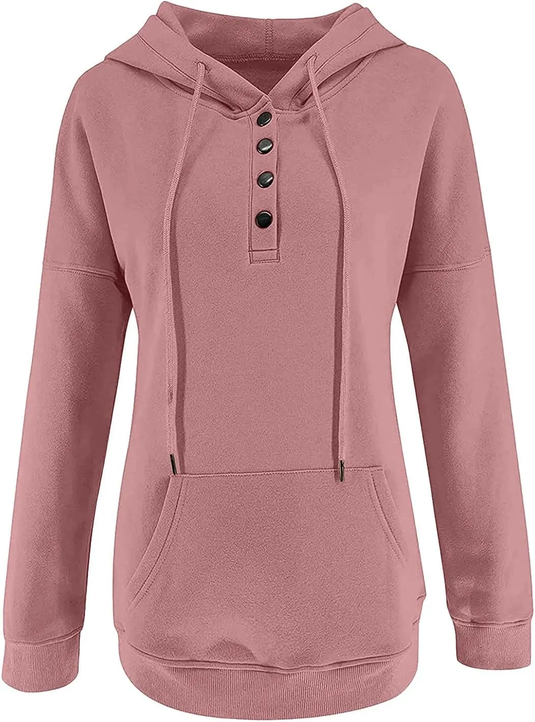 Hoodies for Women Fashion 2024 Long Sleeve Button up Pullover Sweatshirt Loose Casual Comfy Lightweight Fall Y2k Tops