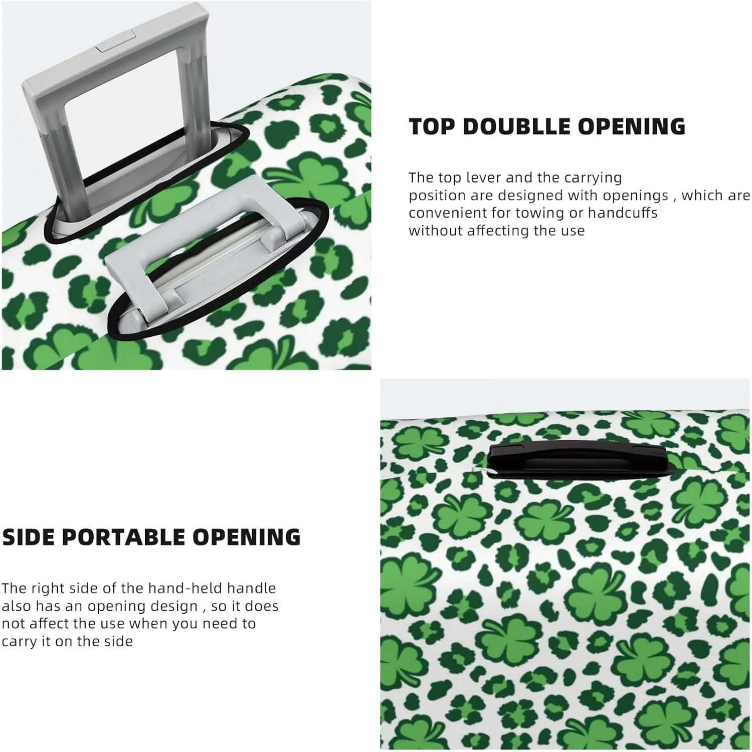 HooYiiok Travel Luggage Cover Protector Leopard Print St. Patrick'S Day - Anti-Scratch Suitcase Covers Fits 18-32 Inch Luggage