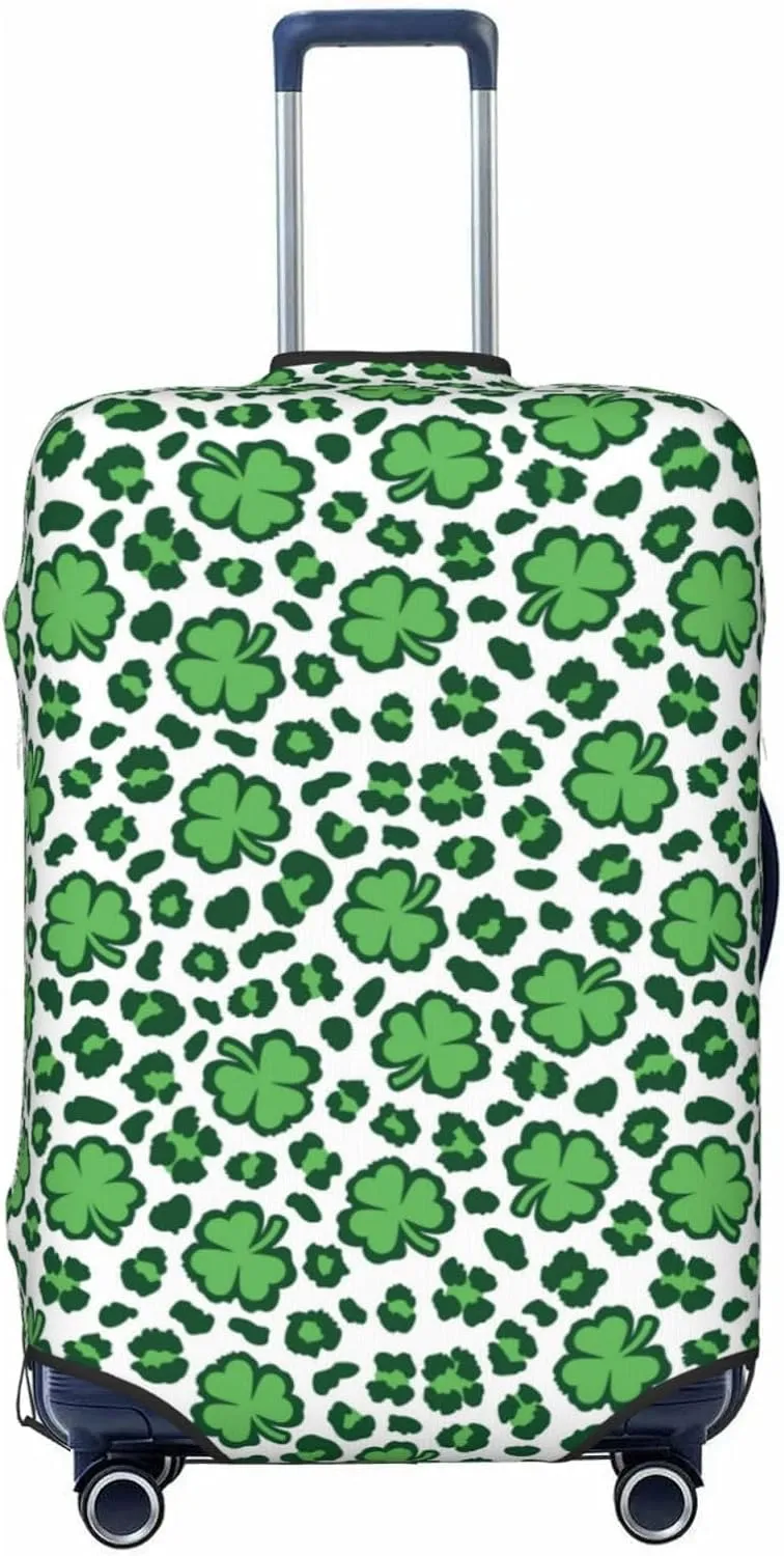 HooYiiok Travel Luggage Cover Protector Leopard Print St. Patrick'S Day - Anti-Scratch Suitcase Covers Fits 18-32 Inch Luggage
