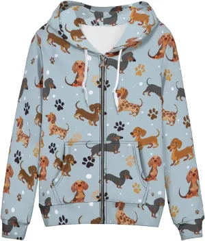 Irisjudy Color Stripes Zip up Hoodies for Women, Monet Art Sport Sweatshirt Women Ladies Hooded Tops for Spring Fall