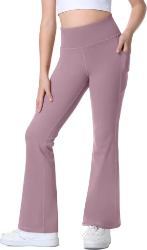 IUGA Girls Flare Leggings High Waist Cute Preppy Clothes for Girls Uniform Pants with Pockets Bell Bottom Pants