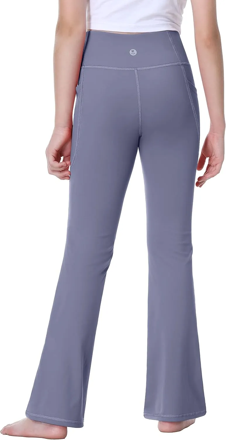 IUGA Girls Flare Leggings High Waist Cute Preppy Clothes for Girls Uniform Pants with Pockets Bell Bottom Pants
