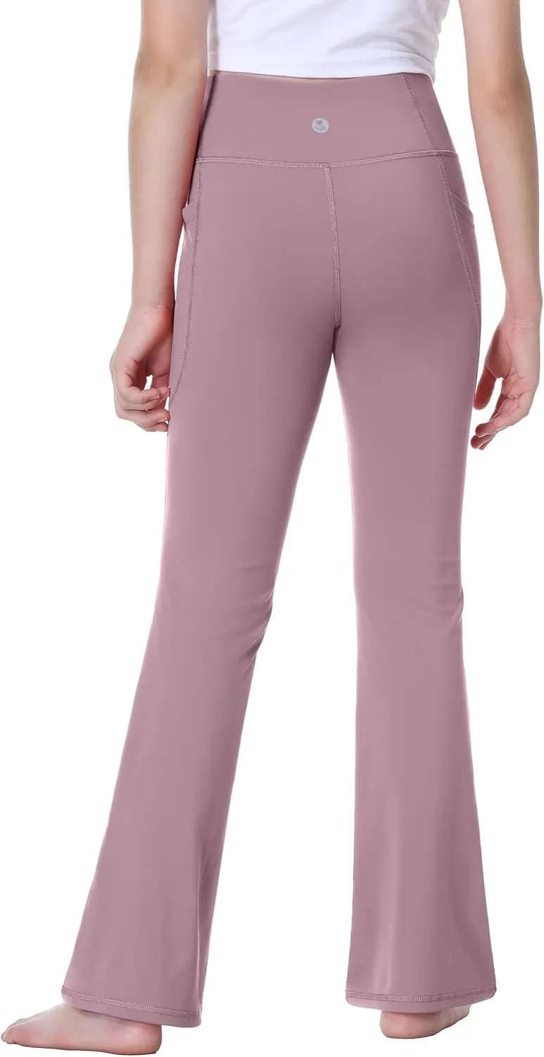 IUGA Girls Flare Leggings High Waist Cute Preppy Clothes for Girls Uniform Pants with Pockets Bell Bottom Pants