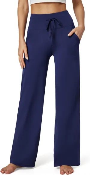 IUGA Wide Leg Yoga Pants for Women Sweatpants with Pockets Yoga Pants Flare Lounge Pants Loose High Waist Comfy Workout Dance