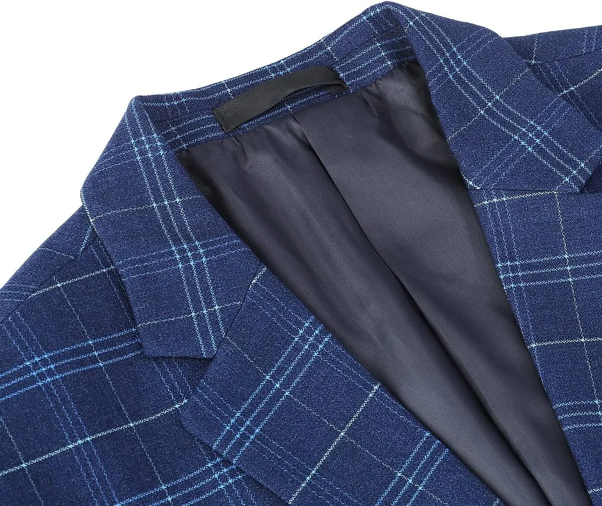 Iynnijoy Mens 2 Piece Slim Fit Suit Casual Plaid Tuxedo Suit for Men Party Wedding Business Dress Suit Set