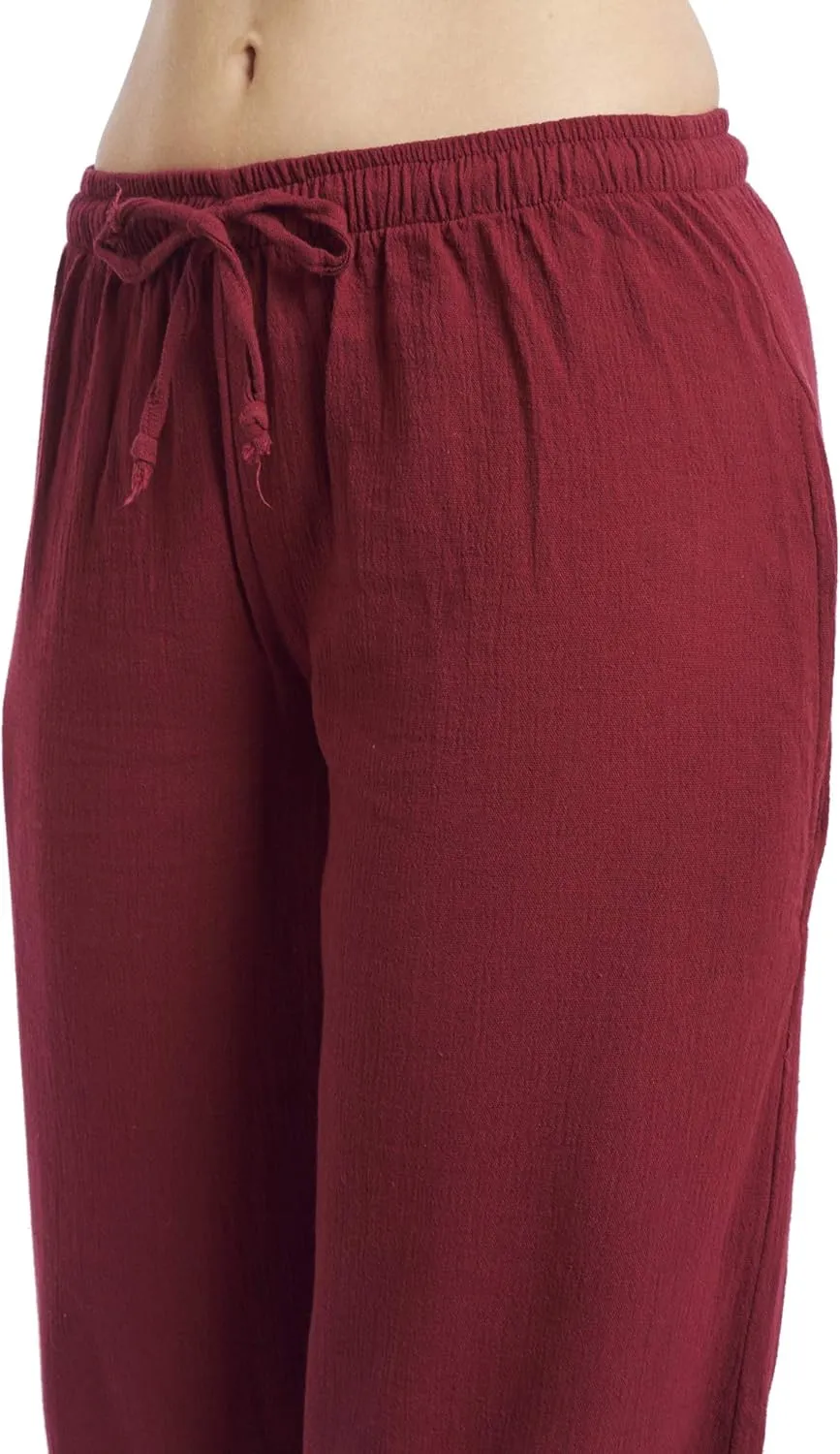 J & Ce Women's Cotton Gauze Low Waist Beach & PJ Pants
