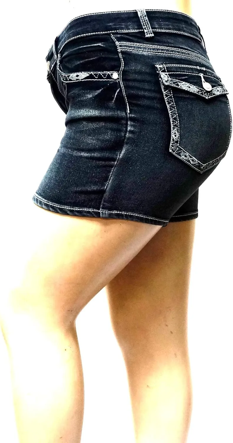 Jack David Premium Women's Plus Size Short Cotton Denim Stretch Jeans Shorts