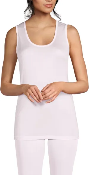 Lands' End Women's Petite Silk Interlock Thermal Long Underwear Base Layer Tank Top