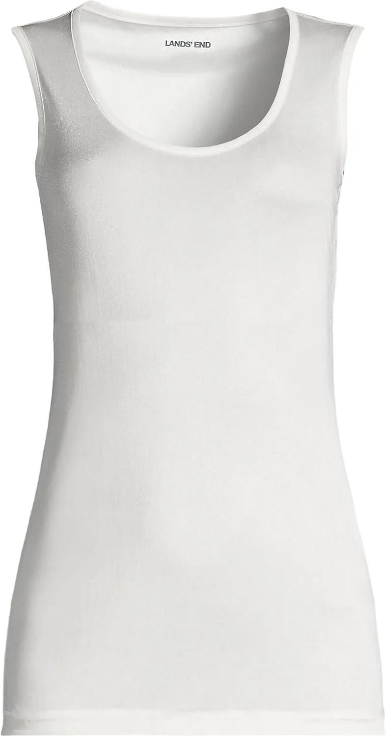 Lands' End Women's Petite Silk Interlock Thermal Long Underwear Base Layer Tank Top