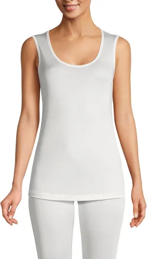 Lands' End Women's Petite Silk Interlock Thermal Long Underwear Base Layer Tank Top