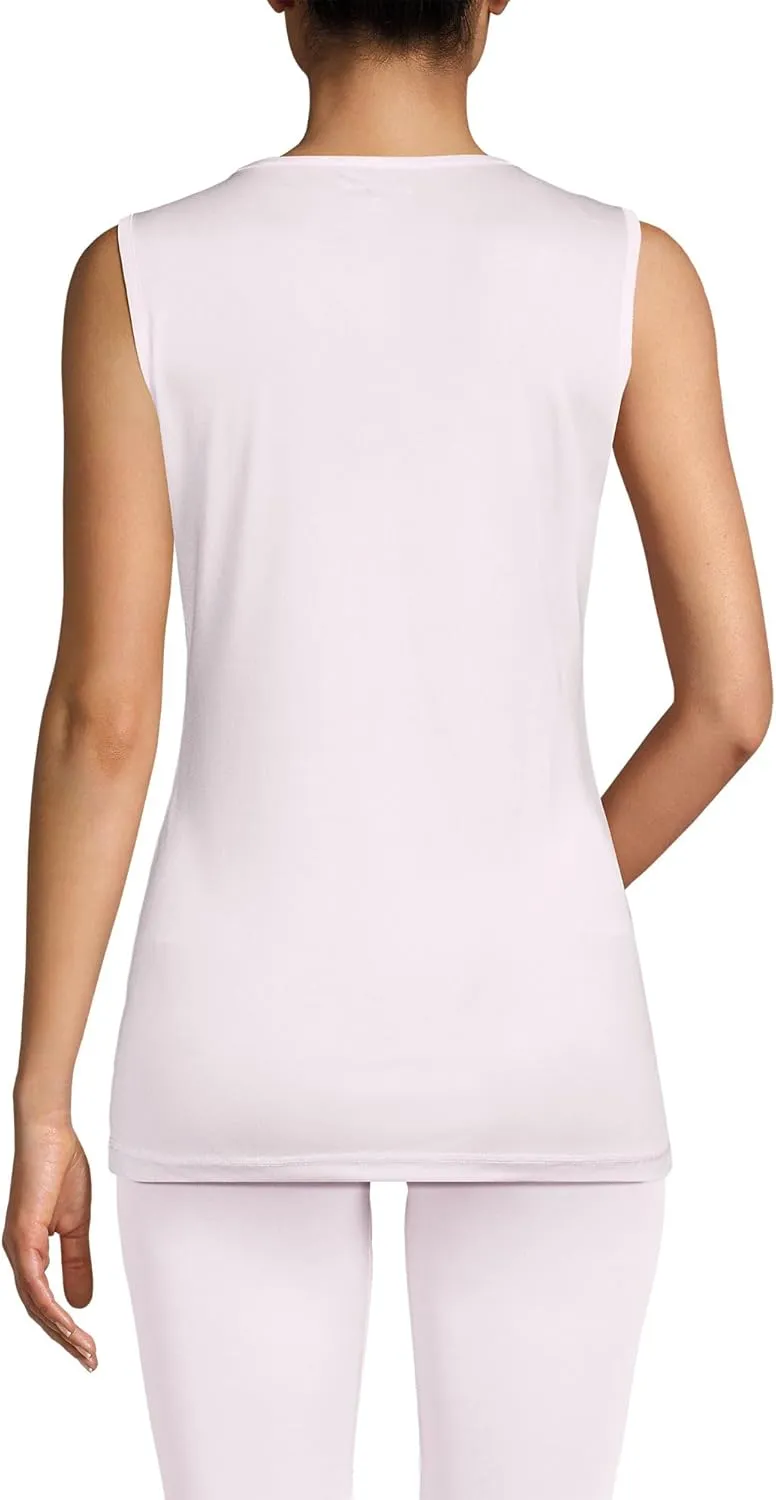 Lands' End Women's Petite Silk Interlock Thermal Long Underwear Base Layer Tank Top