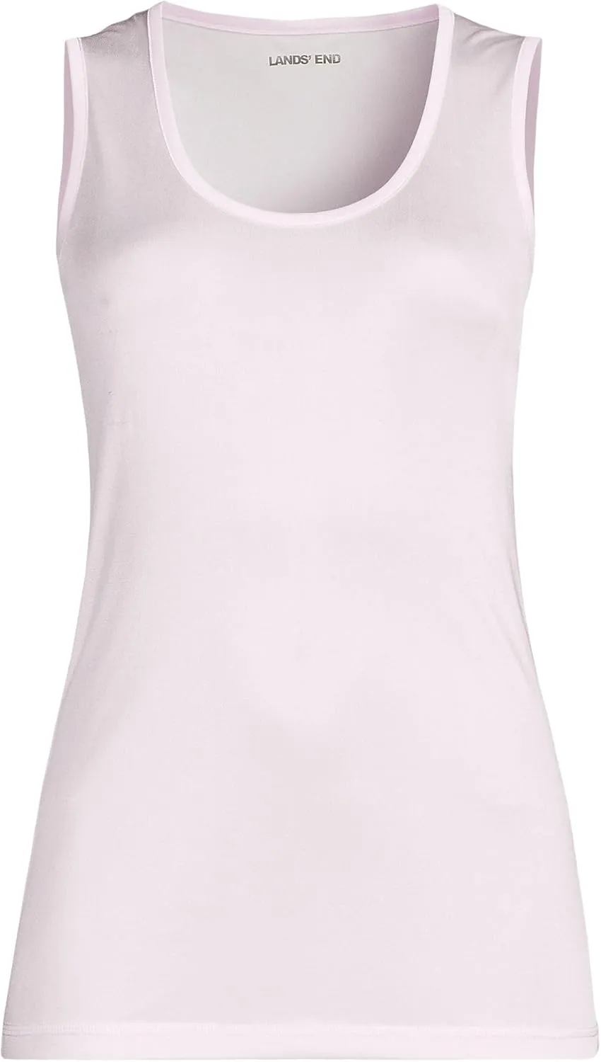 Lands' End Women's Petite Silk Interlock Thermal Long Underwear Base Layer Tank Top
