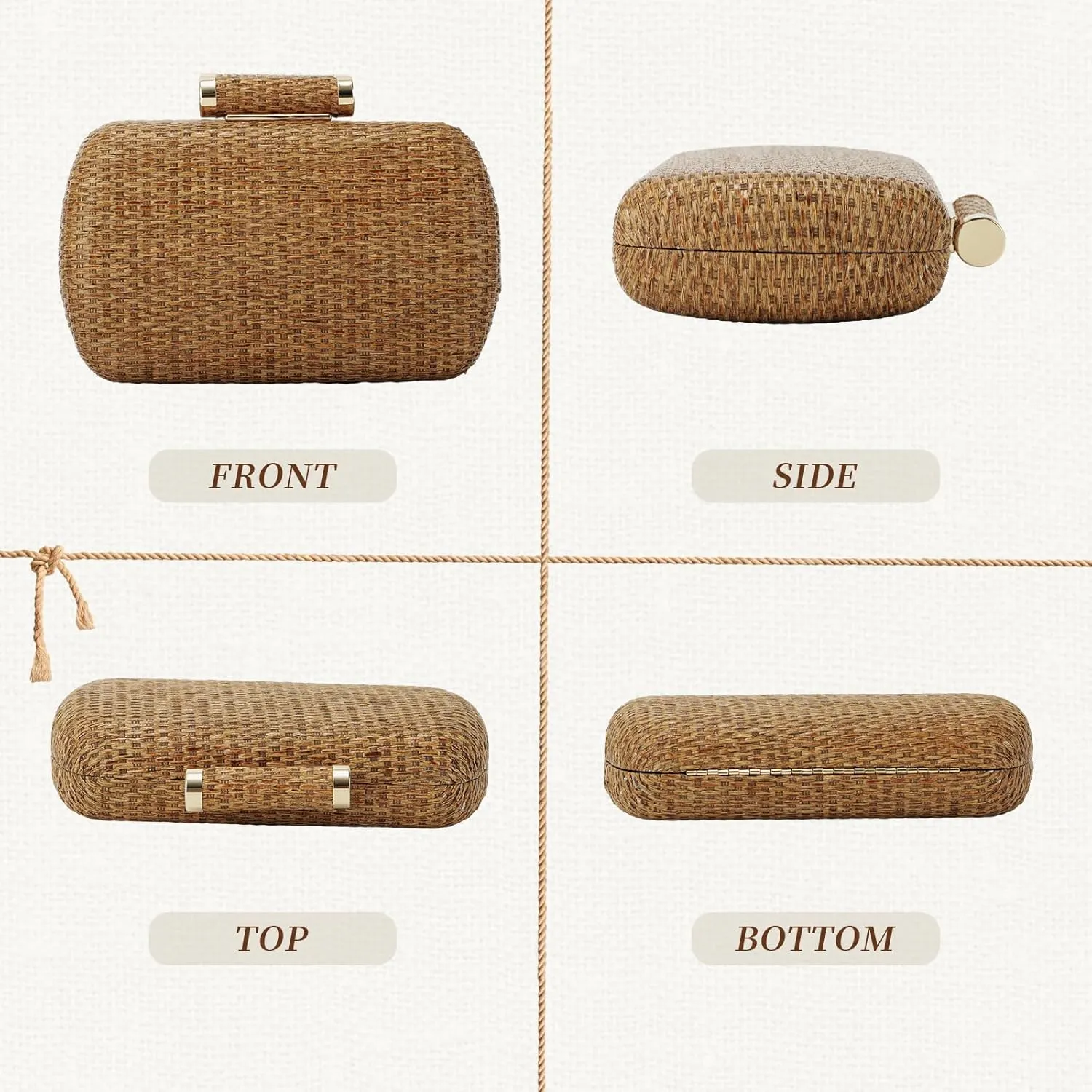 Lanpet Womens Evening Handbags Elegant Straw Clutch Purse for Party Wedding Summer Beach Bag