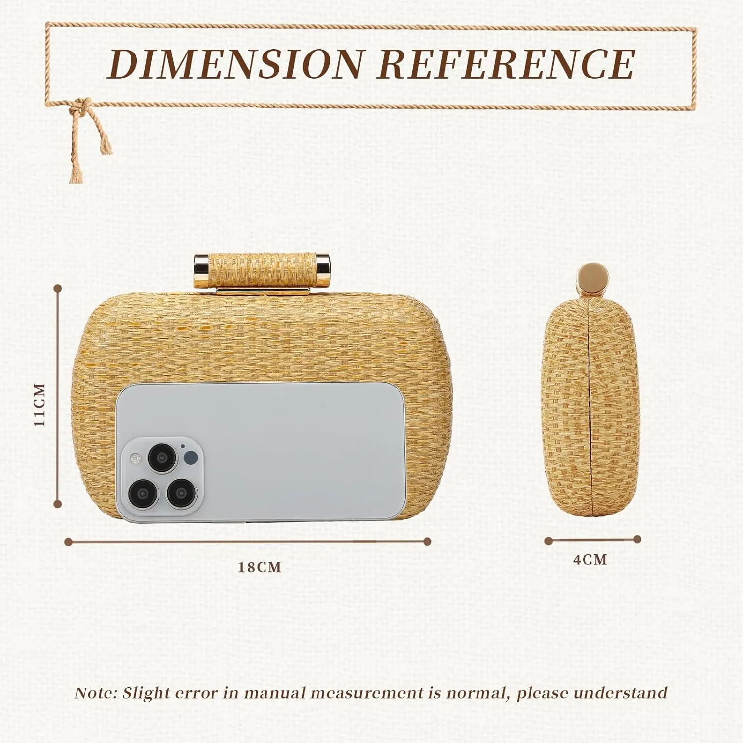 Lanpet Womens Evening Handbags Elegant Straw Clutch Purse for Party Wedding Summer Beach Bag