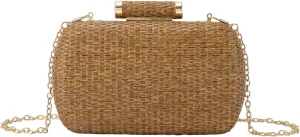 Lanpet Womens Evening Handbags Elegant Straw Clutch Purse for Party Wedding Summer Beach Bag