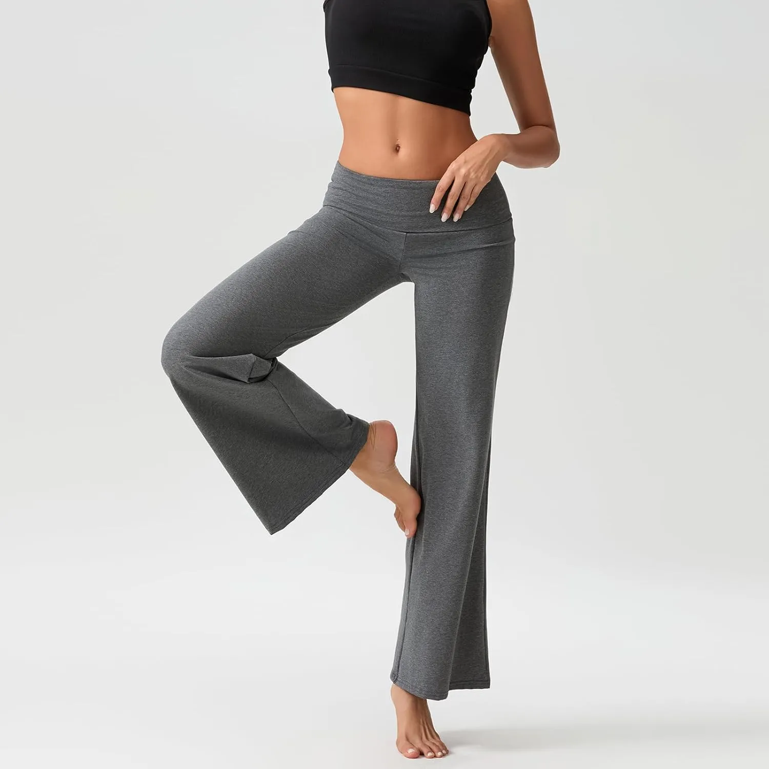 LILTWIST Fold Over Yoga Pants Women Y2k Flare Lounge Leggings Cute Low Rise Bell Bottom Leggings Wide Leg Bootcut Sweatpants
