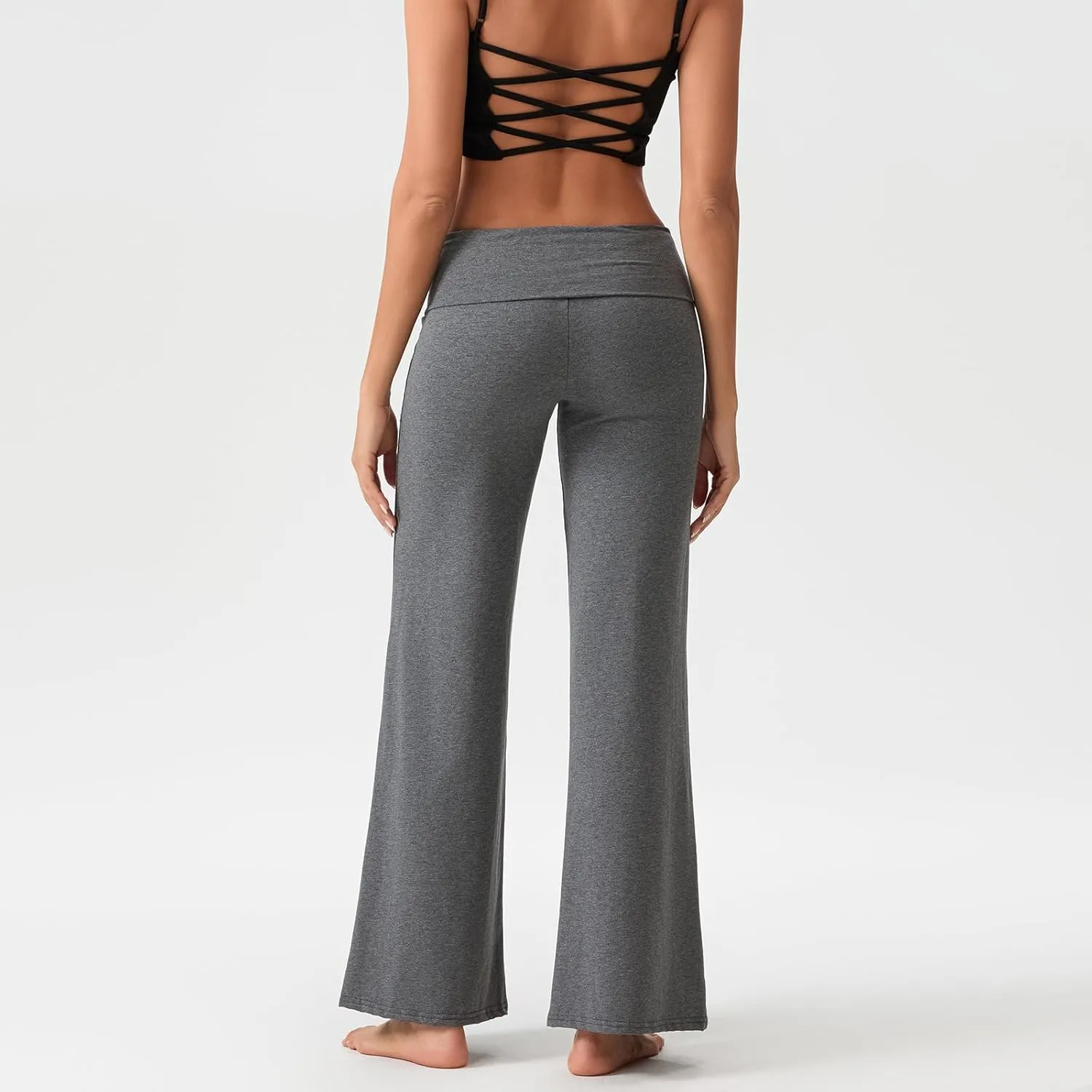 LILTWIST Fold Over Yoga Pants Women Y2k Flare Lounge Leggings Cute Low Rise Bell Bottom Leggings Wide Leg Bootcut Sweatpants
