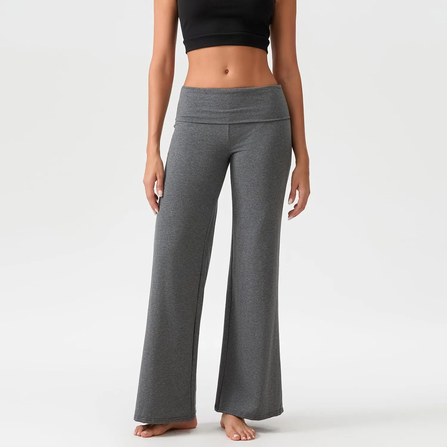 LILTWIST Fold Over Yoga Pants Women Y2k Flare Lounge Leggings Cute Low Rise Bell Bottom Leggings Wide Leg Bootcut Sweatpants