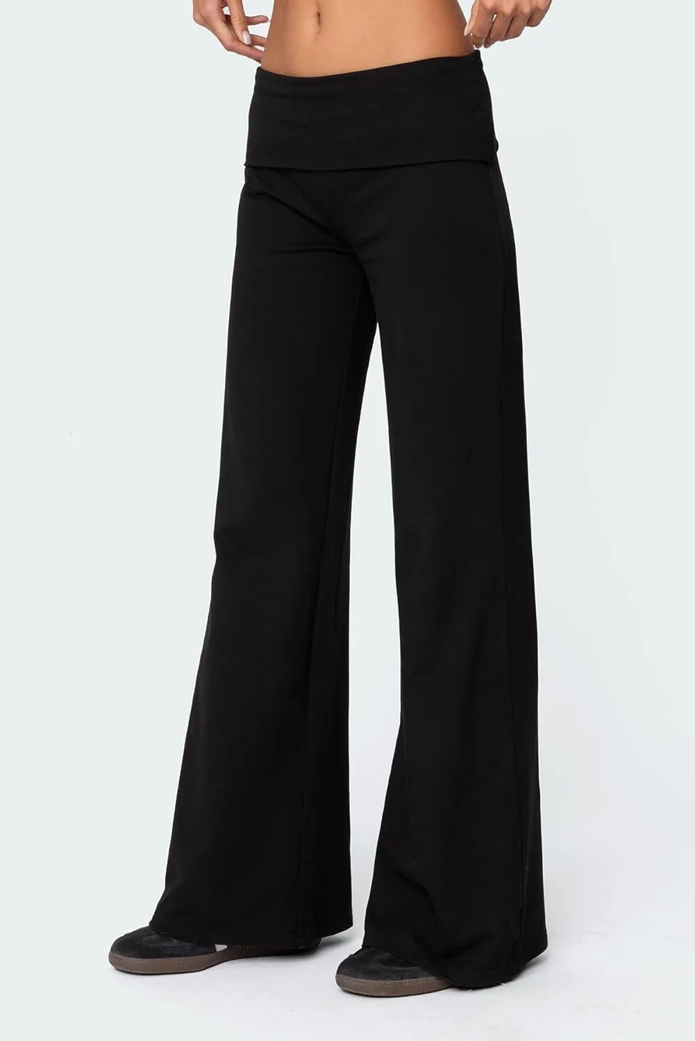 LILTWIST Fold Over Yoga Pants Women Y2k Flare Lounge Leggings Cute Low Rise Bell Bottom Leggings Wide Leg Bootcut Sweatpants