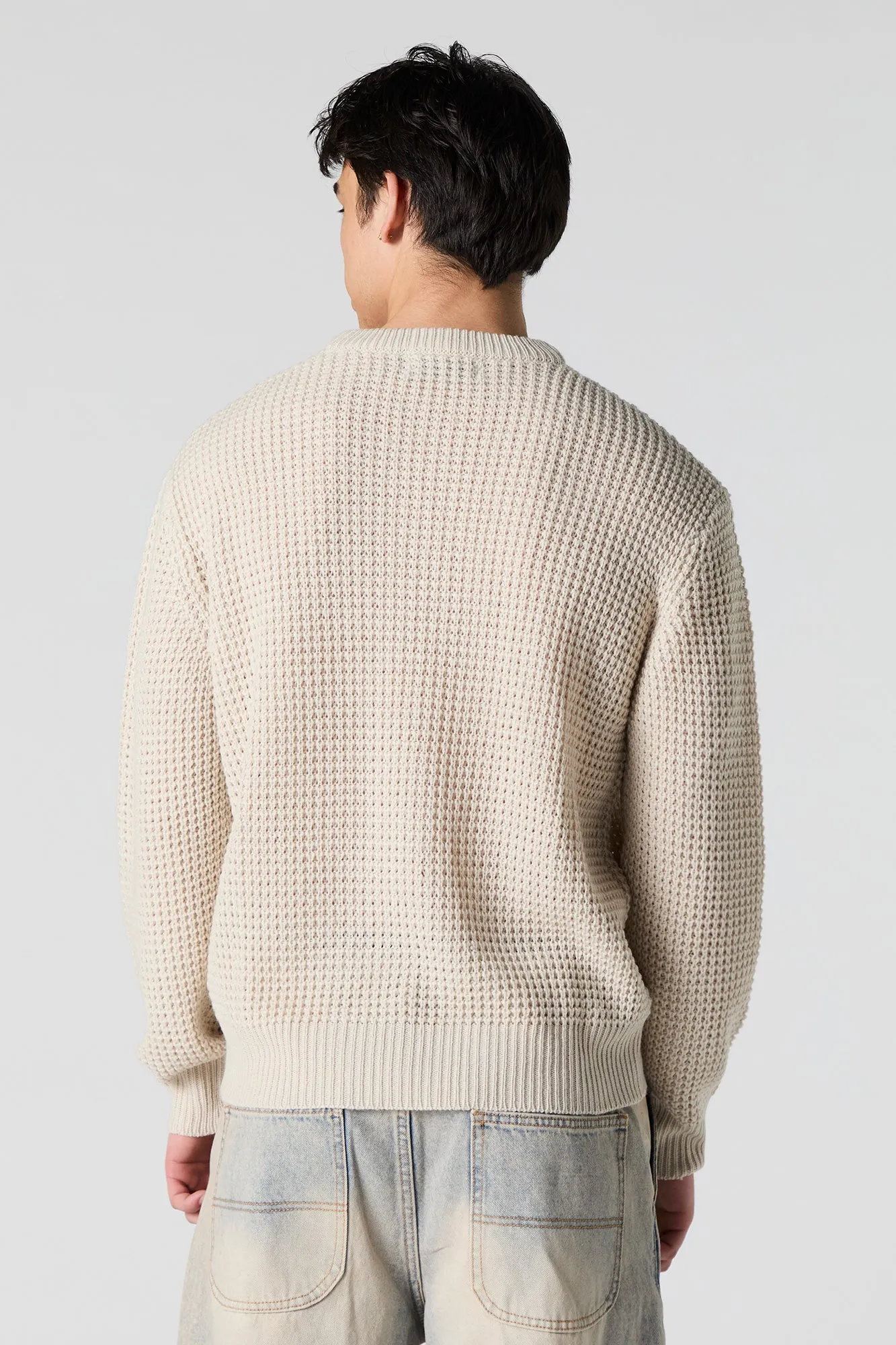Los Angeles Embroidered Waffle Knit Sweater