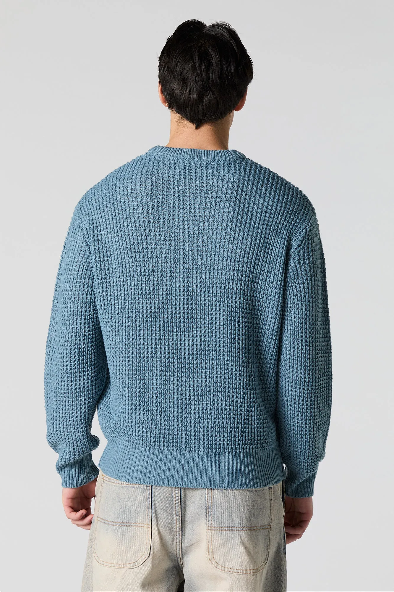 Los Angeles Embroidered Waffle Knit Sweater