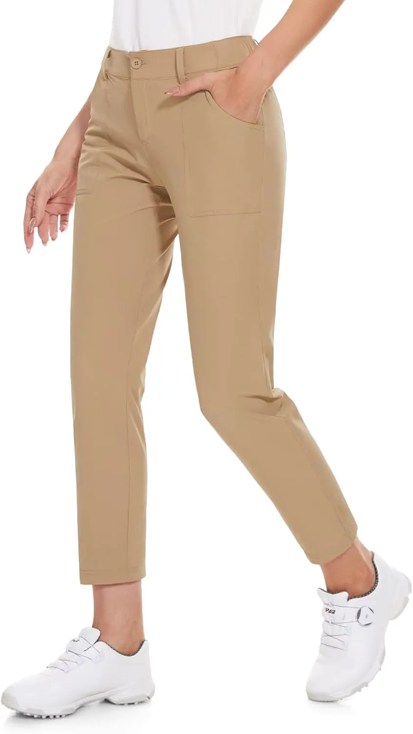 M MOTEEPI Womens Golf Pants Lightweight Stretchy Work Hiking Pants with Pockets Slim Fit Golf Apparel