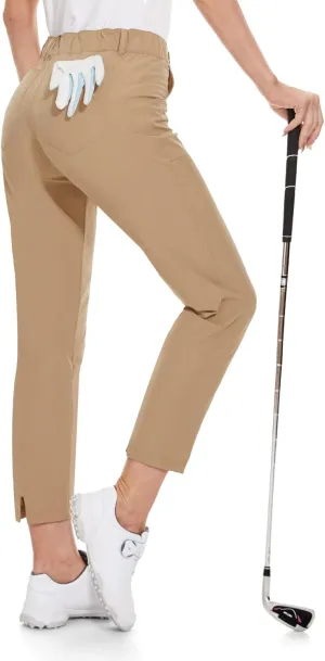 M MOTEEPI Womens Golf Pants Lightweight Stretchy Work Hiking Pants with Pockets Slim Fit Golf Apparel