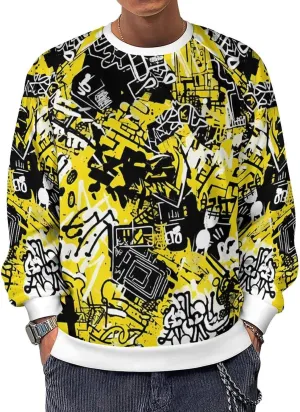 MARSVOVO Hip Hop Graphic Hoodie Essentials 50 Years of Hip Hop Long Sleeve Crew Neck Sweatshirt Fashion Street Tops
