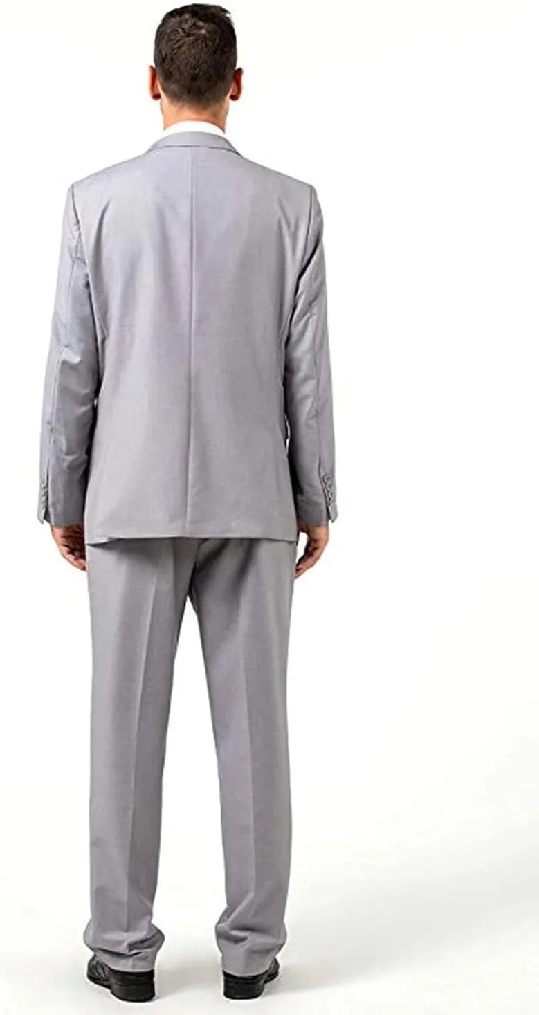 Men Suit 3 Pieces Slim Fit, Groomsmen Business Jacket Vest Pant with Tie 2 Buttons Prom Tuxedo Xs/3630