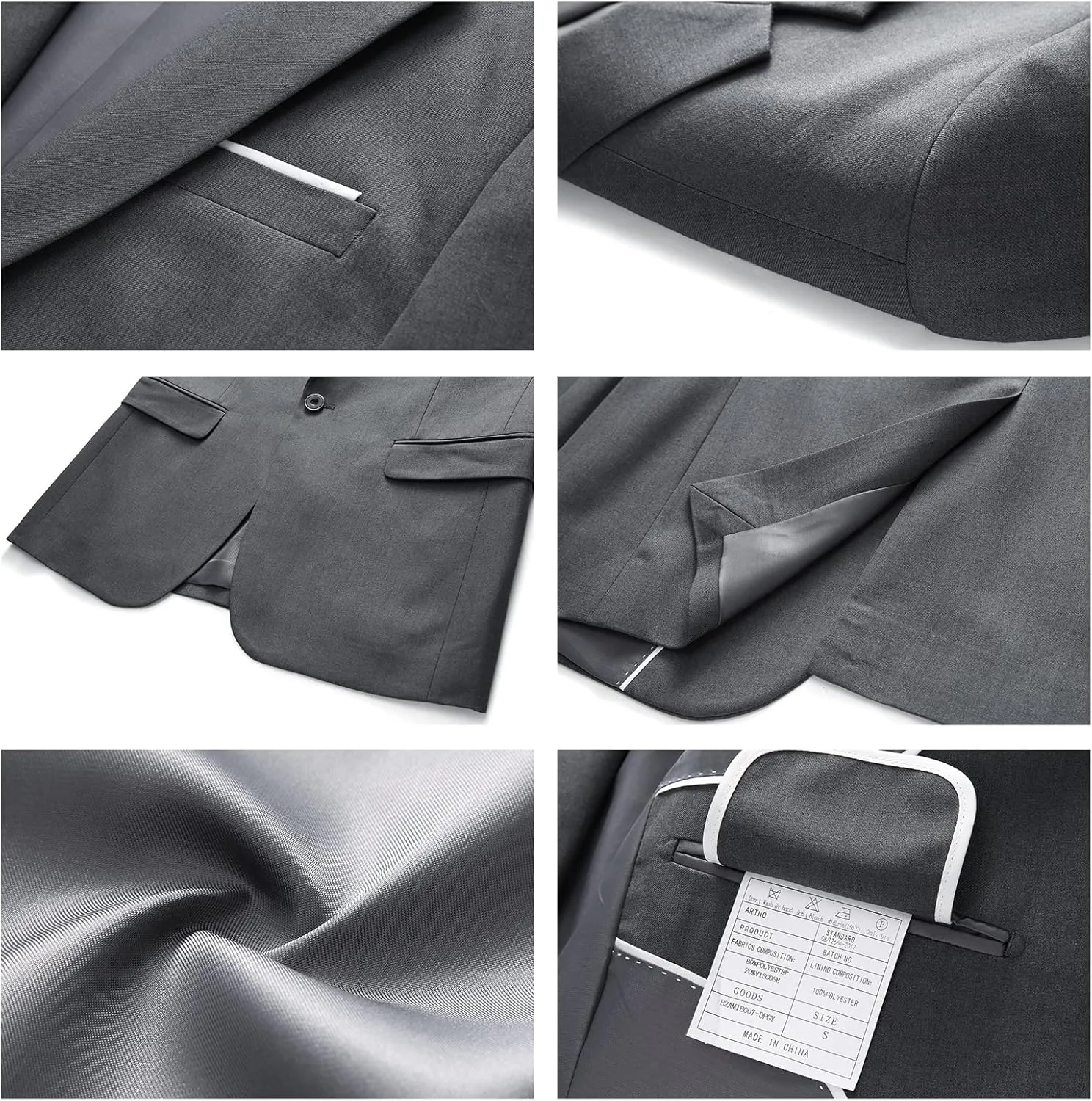 Mens 2 Piece Suit Slim Fit One Button Solid Blazer Jacket & Pants Business Wedding Party Homecoming Suits for Men