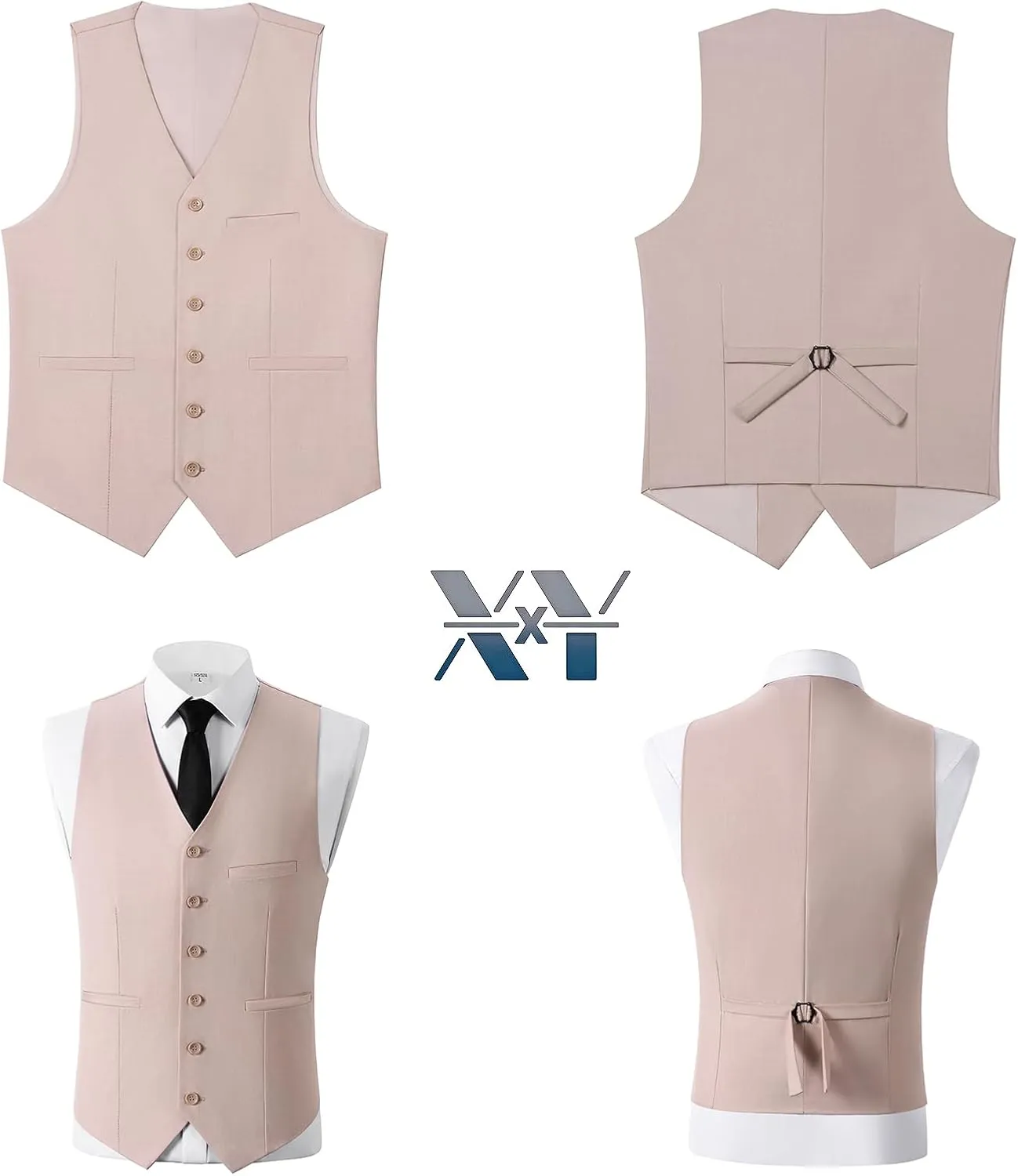 Men's 3-Piece Suits Fit Dress Suit Jacket Blazer Pants Vest Set Regular Wedding Tuxedos