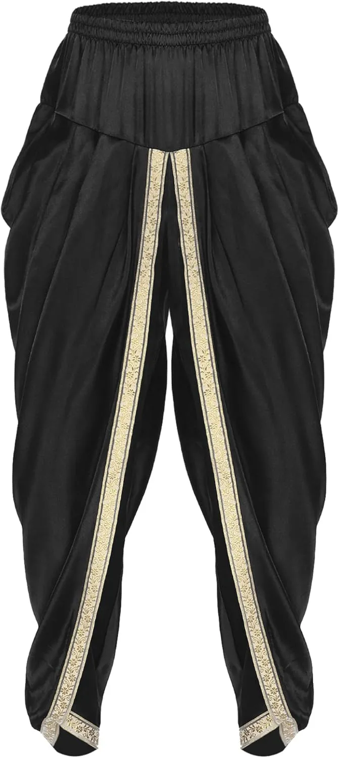Men's Casual Harem Pants Palazzo Trousers Tribal Arabic Halloween Cosplay Pants Hippie Trousers