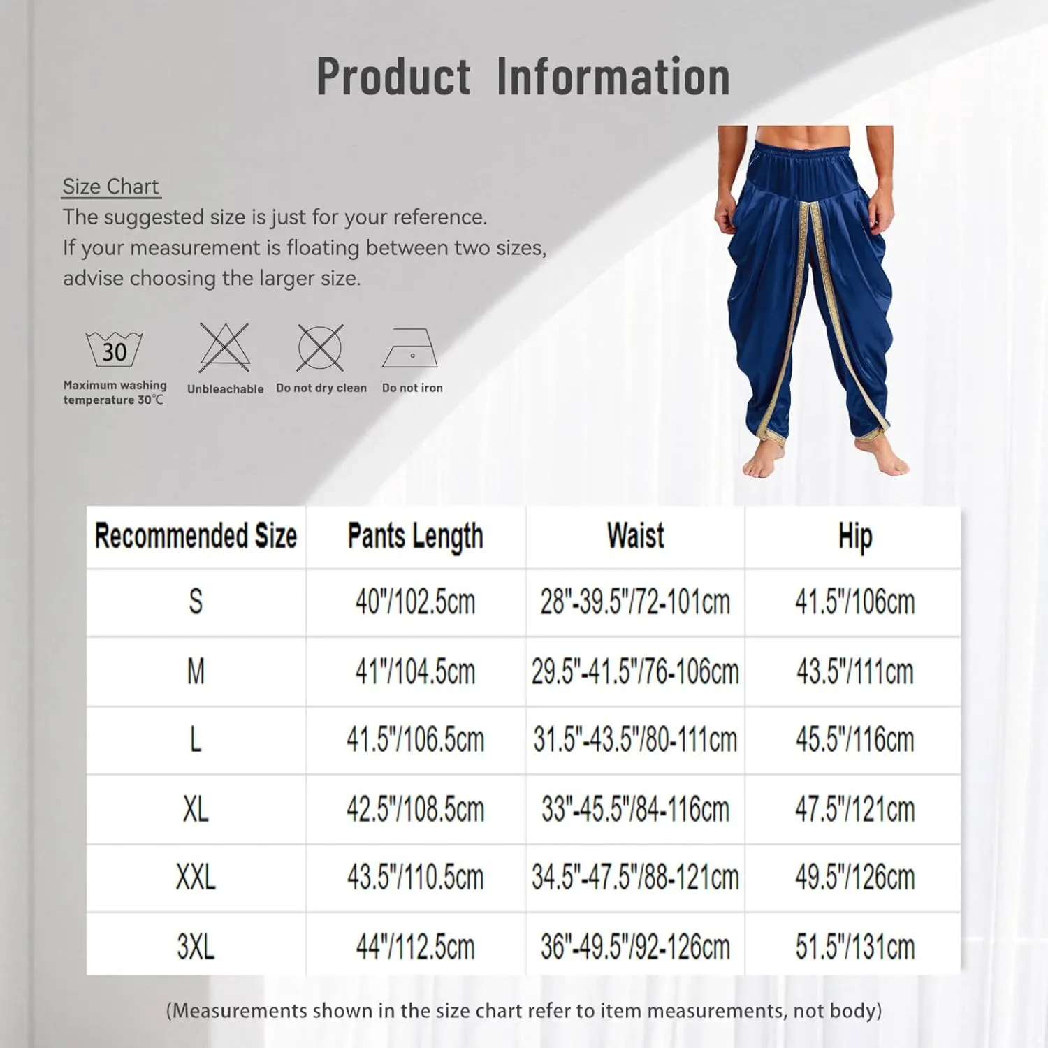 Men's Casual Harem Pants Palazzo Trousers Tribal Arabic Halloween Cosplay Pants Hippie Trousers