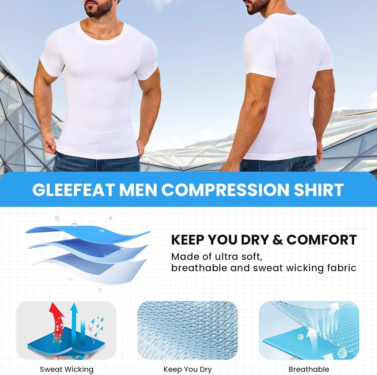Mens Shapewear Body Shaper Slimming Mens Compression Shirt Tummy Control Undershirt Gynecomastia Abs Abdomen Tops