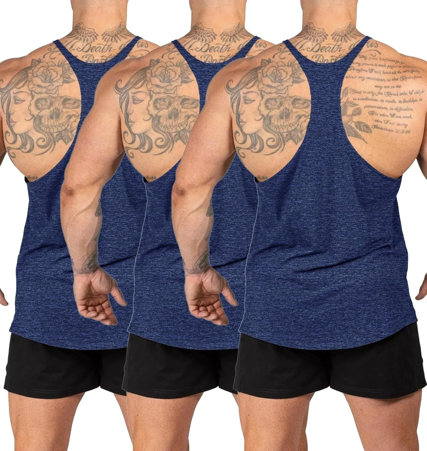 Mens Stringer Bodybuilding Tank Tops Y Back Gym Workout Training Stretch Polyester Quick Drying Low Cut Muscle Shirt