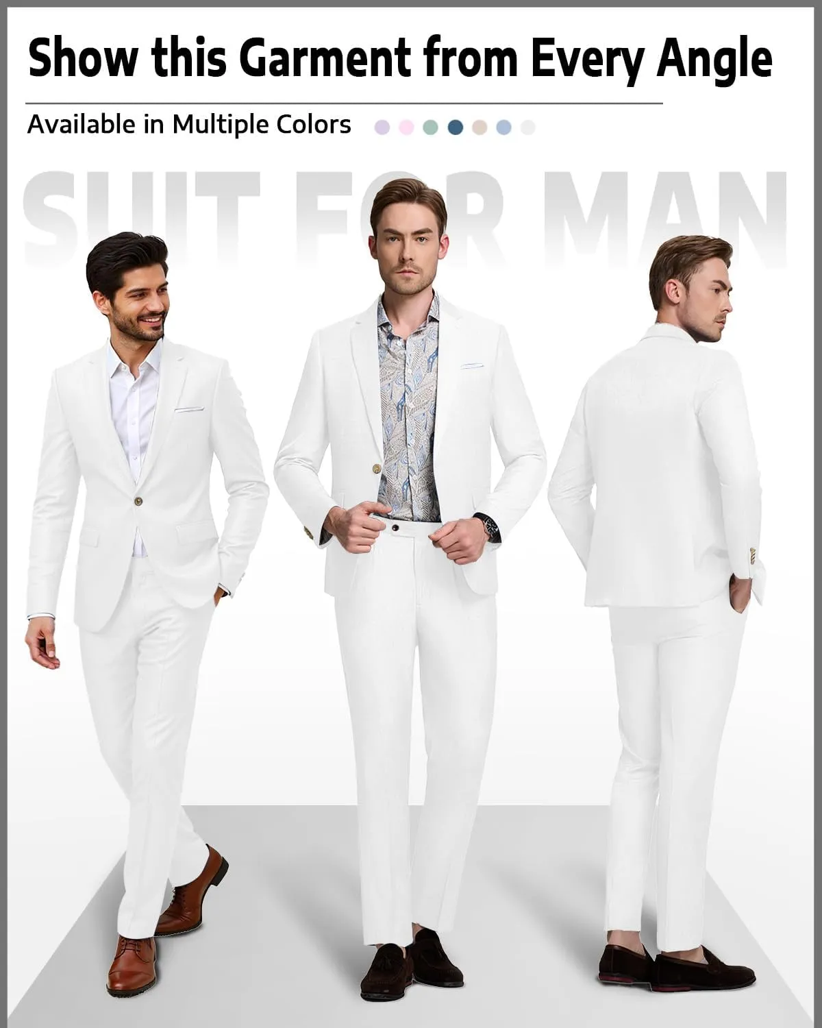 Men's Suit Tencel Linen Two Piece Slim Fit Summer Grooms Wedding Prom Dress Tuxedo Suits for Men Blazer Pants Set
