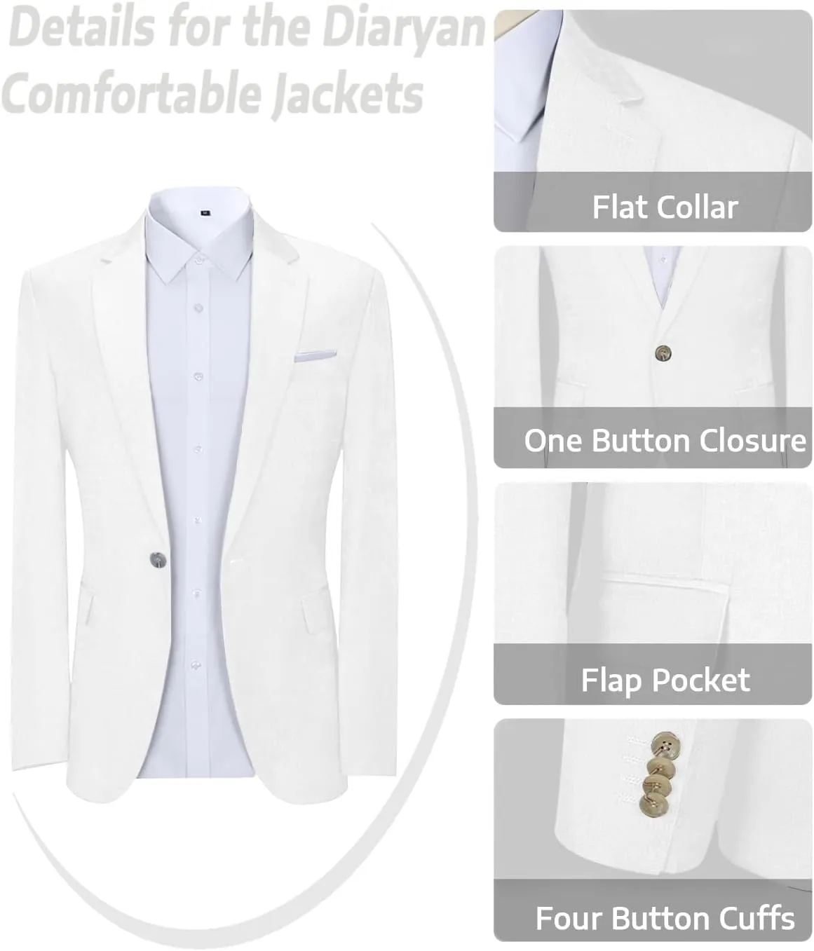 Men's Suit Tencel Linen Two Piece Slim Fit Summer Grooms Wedding Prom Dress Tuxedo Suits for Men Blazer Pants Set