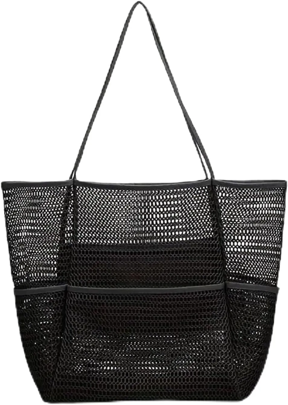 Mesh Beach Bag Foldable Lightweight Casual Tote Bag 23L Travel Shoulder Bag Gift for Pool Shopping Vacation Essentials