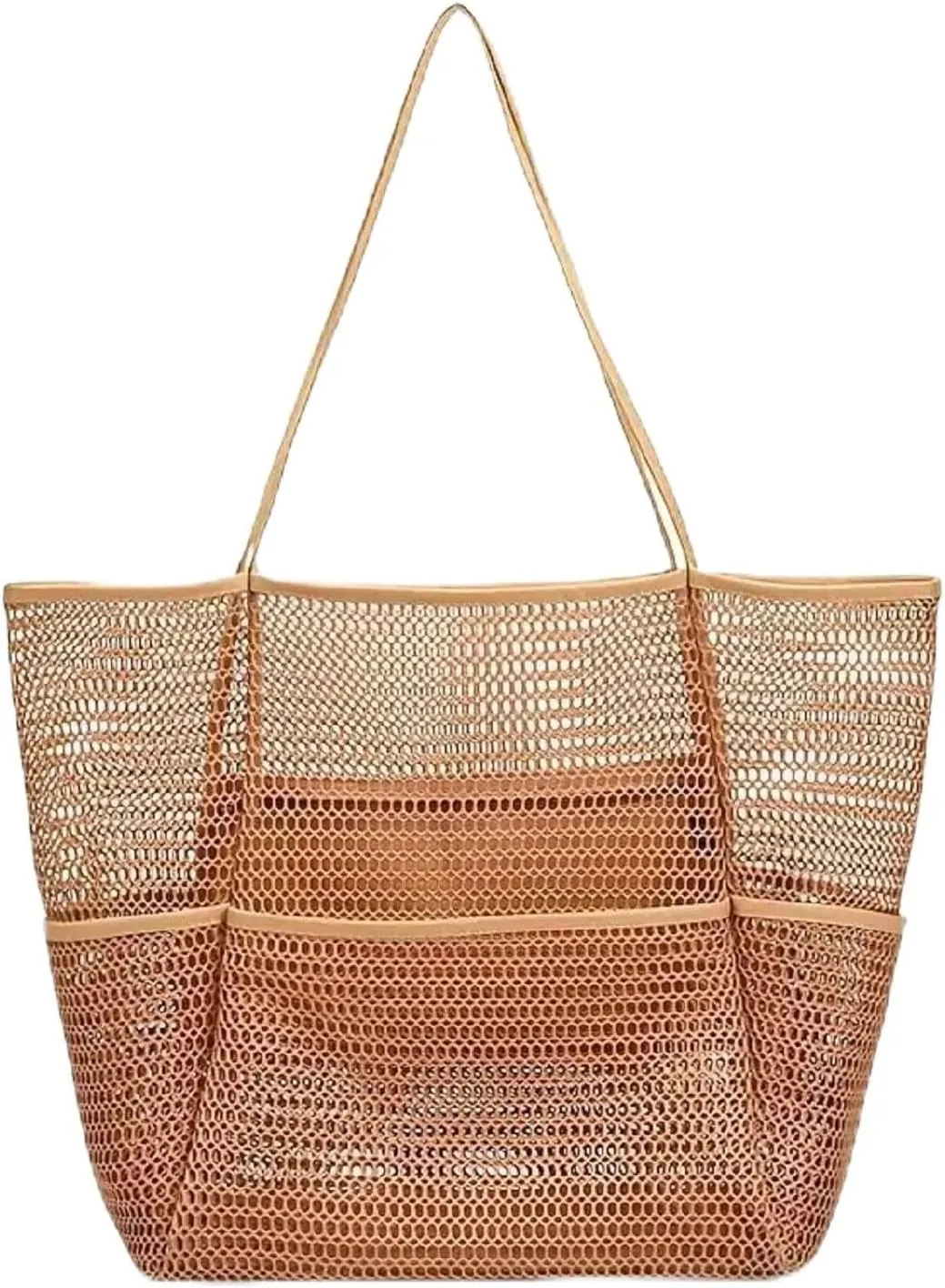 Mesh Beach Bag Foldable Lightweight Casual Tote Bag 23L Travel Shoulder Bag Gift for Pool Shopping Vacation Essentials