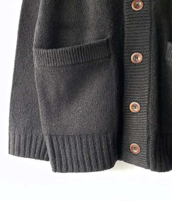 MHL./FINE SHETLAND CARDIGAN (BLACK)