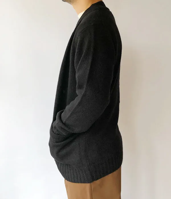 MHL./FINE SHETLAND CARDIGAN (BLACK)