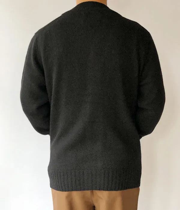MHL./FINE SHETLAND CARDIGAN (BLACK)