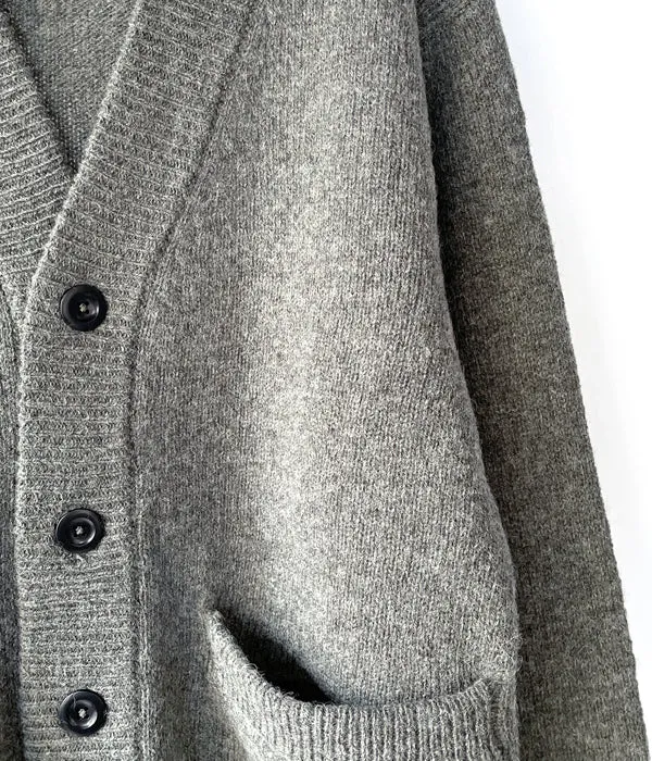 MHL./FINE SHETLAND CARDIGAN (SAGE)